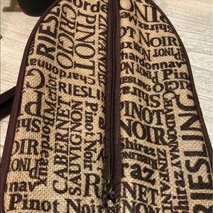 Wine Tote Bag plastic cups bottle opener two bottles